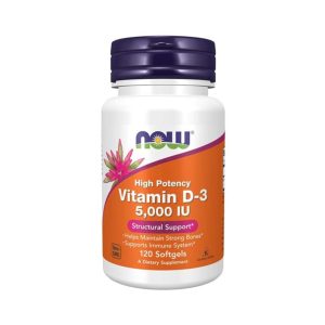 Now Vitamin D3 5000 I.U Capsules 120's