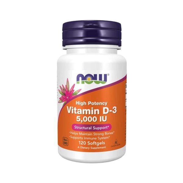 Now Vitamin D3 5000 I.U Capsules 120's